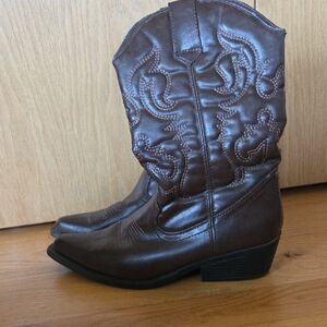 Madden Girl Brown Western-style Faux Leather Boots